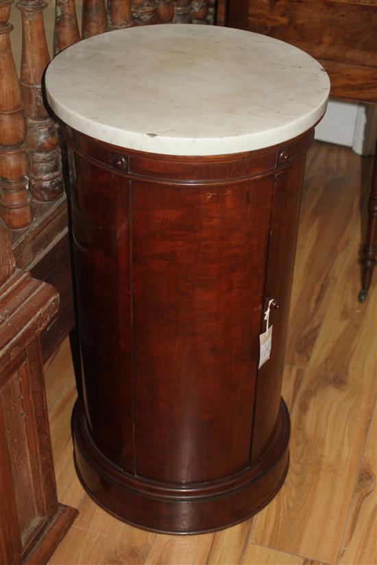 A Victorian mahogany cylinder pot cupboard, W.1ft 4.5in.